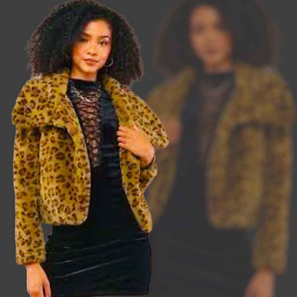 🛑BOGO 🆕Luxe Leopard Print Faux Fur Jacket - Picture 3 of 4